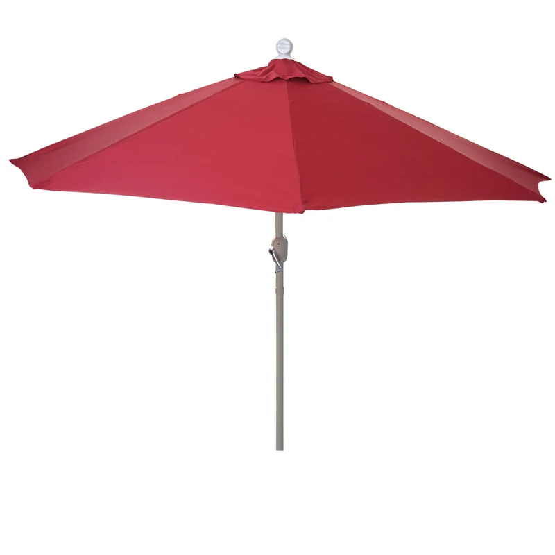 Demi parasol semi-circulaire balcon terrasse UV 50+ polyester/aluminium 3kg avec une portée de 270 cm bordeaux sans support 04_0003852