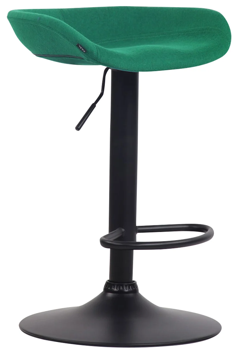 Tabouret de bar x1 hauteur réglable repose-pieds en feutrine vert cadre métal noir 10_0006542