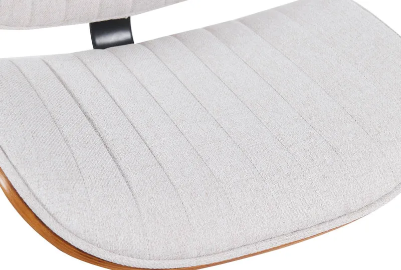 Lot de 2 tabourets de bar style rétro moderne assise en tissu crème bois noyer et cadre métal noir 10_0006618