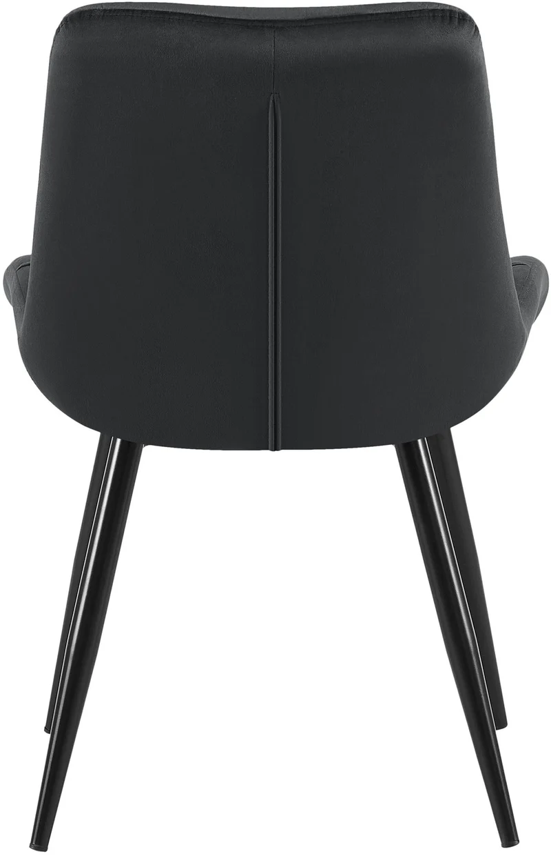 Chaises de salle à manger x2 en velours noir cadre en métal noir confort & élégance intemporelle 10_0007441