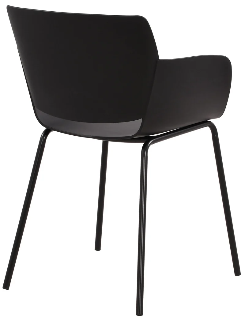 Lot de 2 chaises pour intérieur ou extérieur en plastique couleur noir en acier thermolaqué 10_0007305