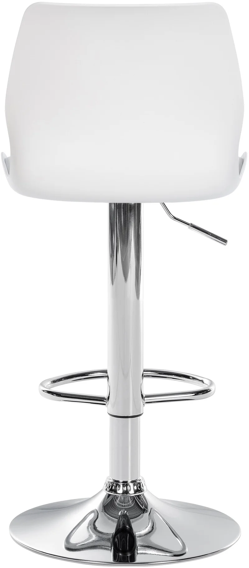 Tabouret de bar x1 avec repose-pieds hauteur réglable pivotant en PVC et plastique blanc et métal 10_0005616
