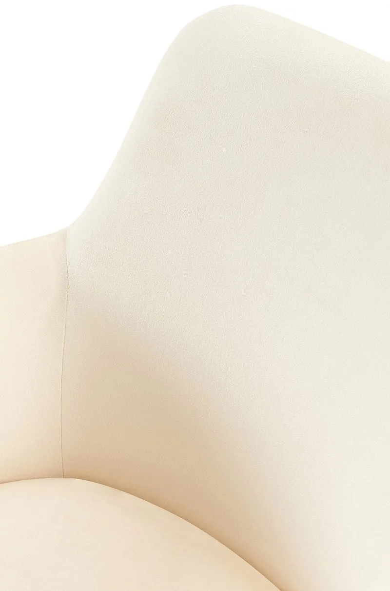 Chaise de salle à manger x1 rotation à 180 degrés de l'assise en velours crème et métal 10_0005547