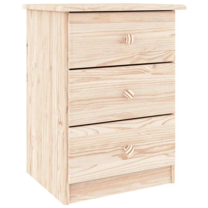 Table de chevet avec 3 tiroirs 41 x 35 x 55,5 cm bois de pin massif non traité DEC033082