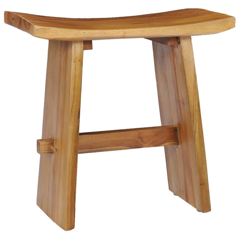 Tabouret assise support plante design rustique bois de teck massif brun DEC026335
