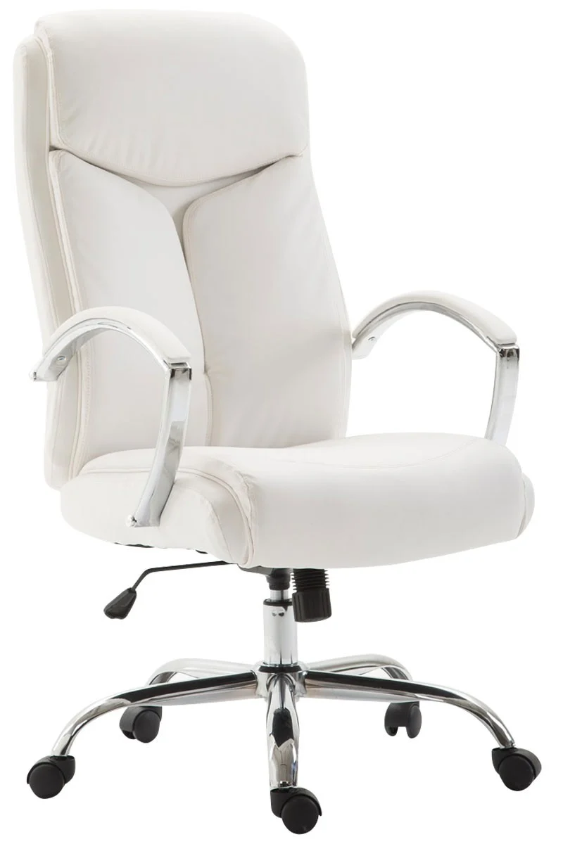 Fauteuil de bureau en synthétique blanc réglable BUR10260