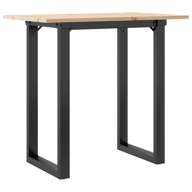 Table de salle à manger cuisine design industriel 80 x 50 x 75 cm bois de pin massif et acier DEC036794