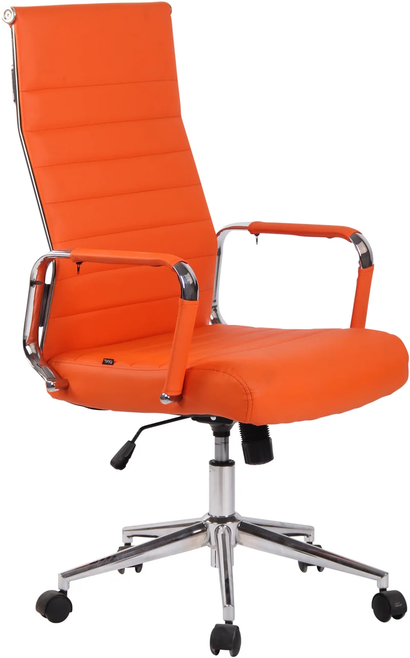 Fauteuil de bureau en synthétique blanc avec assise rembourrée pivotant 10_0000832