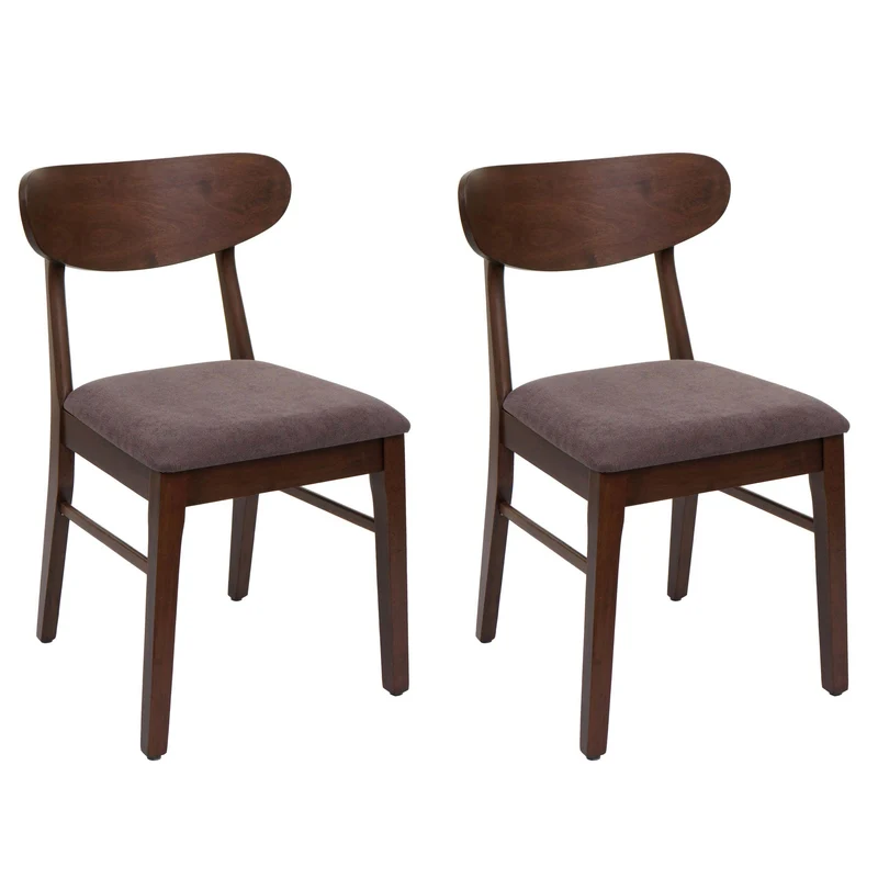 Lot de 2 chaises de salle à manger cuisine avec dossier en tissu couleur taupe cadre en bois 04_0007383