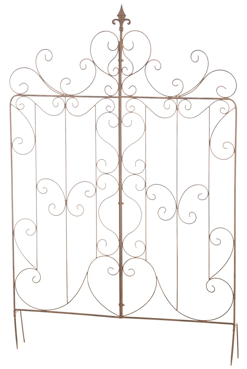 Treillis décoration de jardin rosier plantes grimpantes 133 cm en métal marron vieilli 10_0003888
