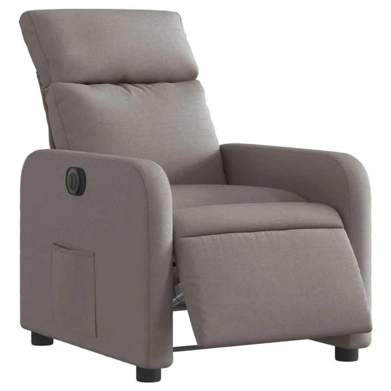 Fauteuil relax TV fonction d'inclinaison électrique très confortable en tissu taupe DEC028575