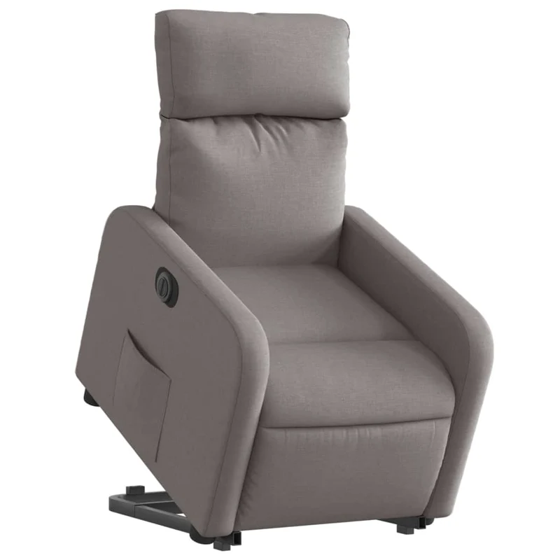 Fauteuil relax TV fonction de levage électrique très confortable en tissu taupe DEC028568