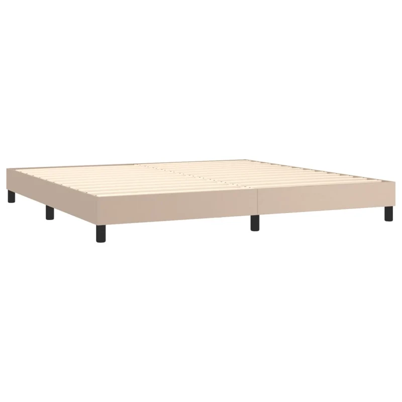 Sommier à lattes sur pieds cadre de lit 200x200 cm synthétique marron clair TDL0207287