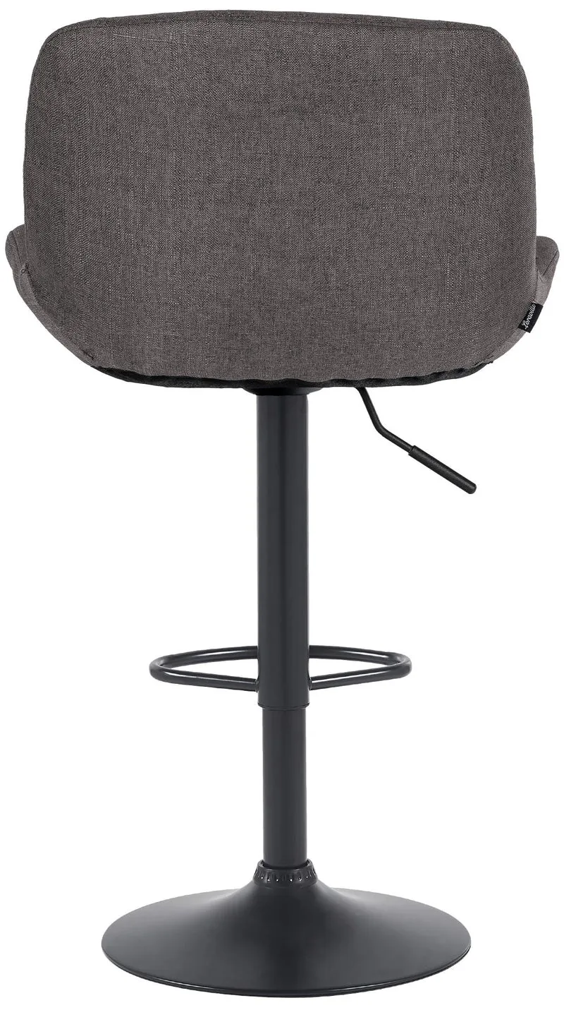 Lot de 2 tabourets de bar réglable en hauteur et rotatif repose-pieds en tissu gris foncé cadre en métal noir 10_0006087
