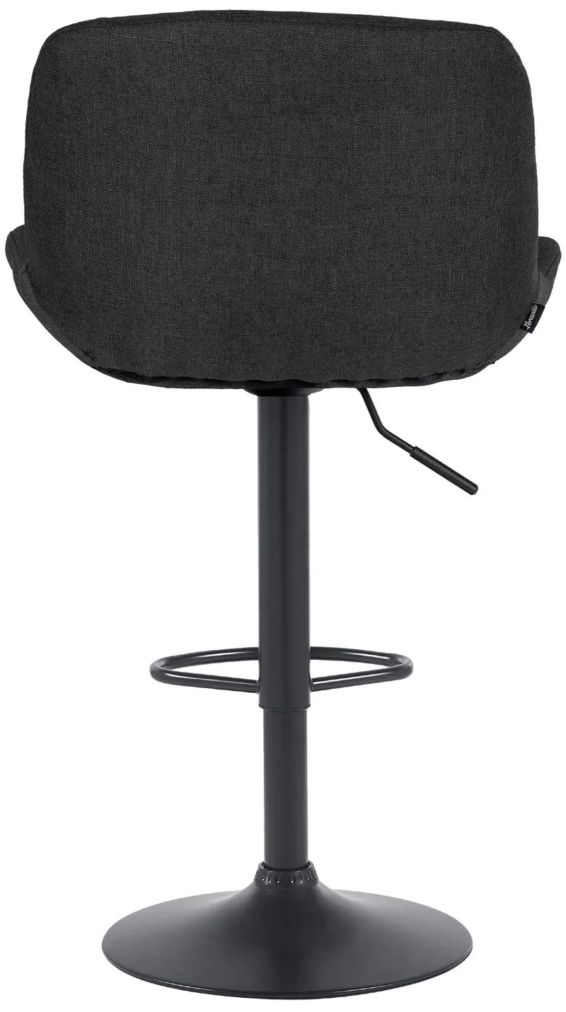Lot de 2 tabourets de bar réglable en hauteur et rotatif repose-pieds en tissu noir cadre en métal noir 10_0005981
