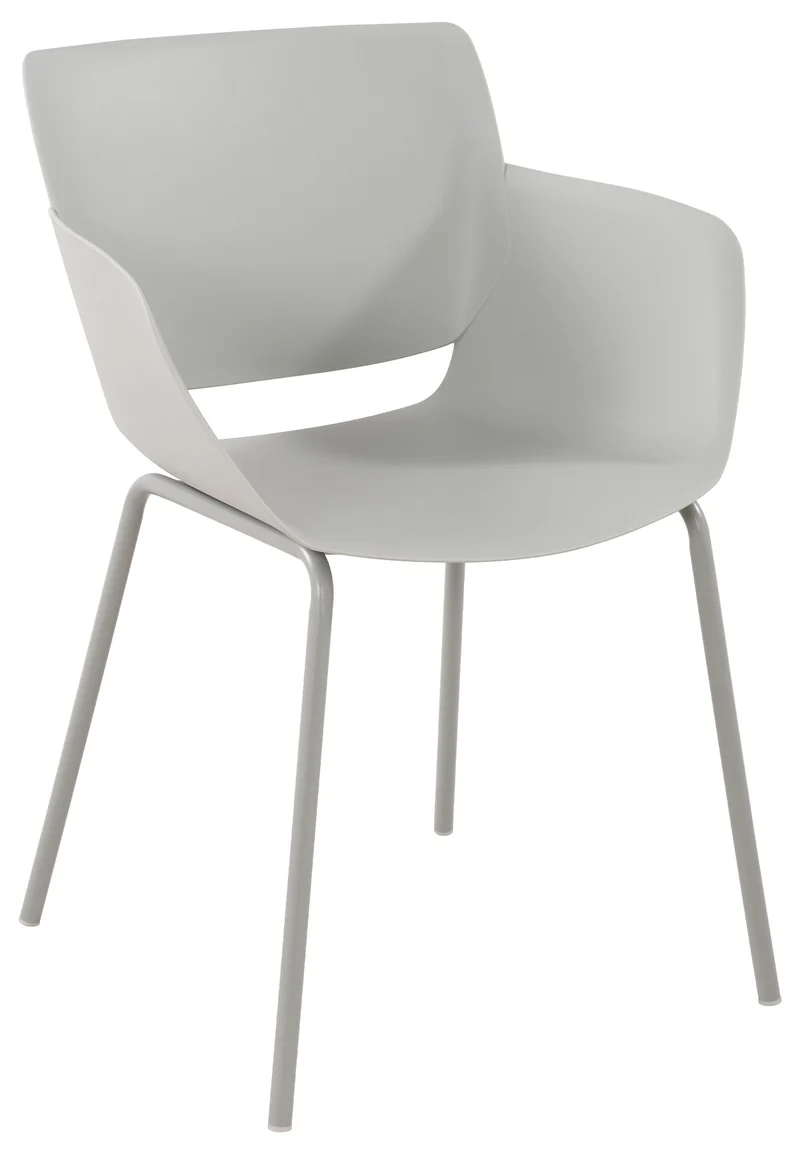 Chaise pour intérieur ou extérieur plastique couleur gris clair structure acier thermolaqué 10_0007126