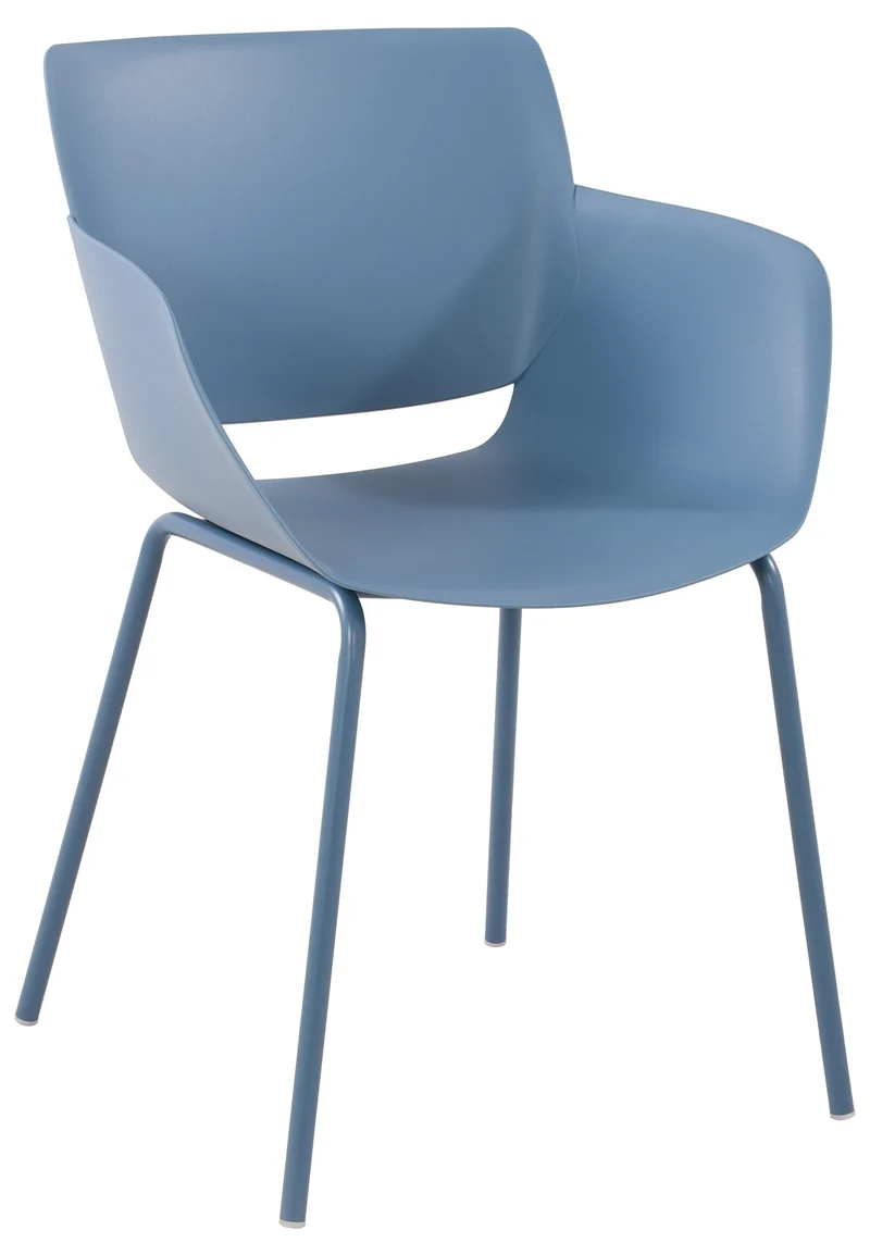 Chaise pour intérieur ou extérieur plastique couleur bleu structure acier thermolaqué 10_0007123