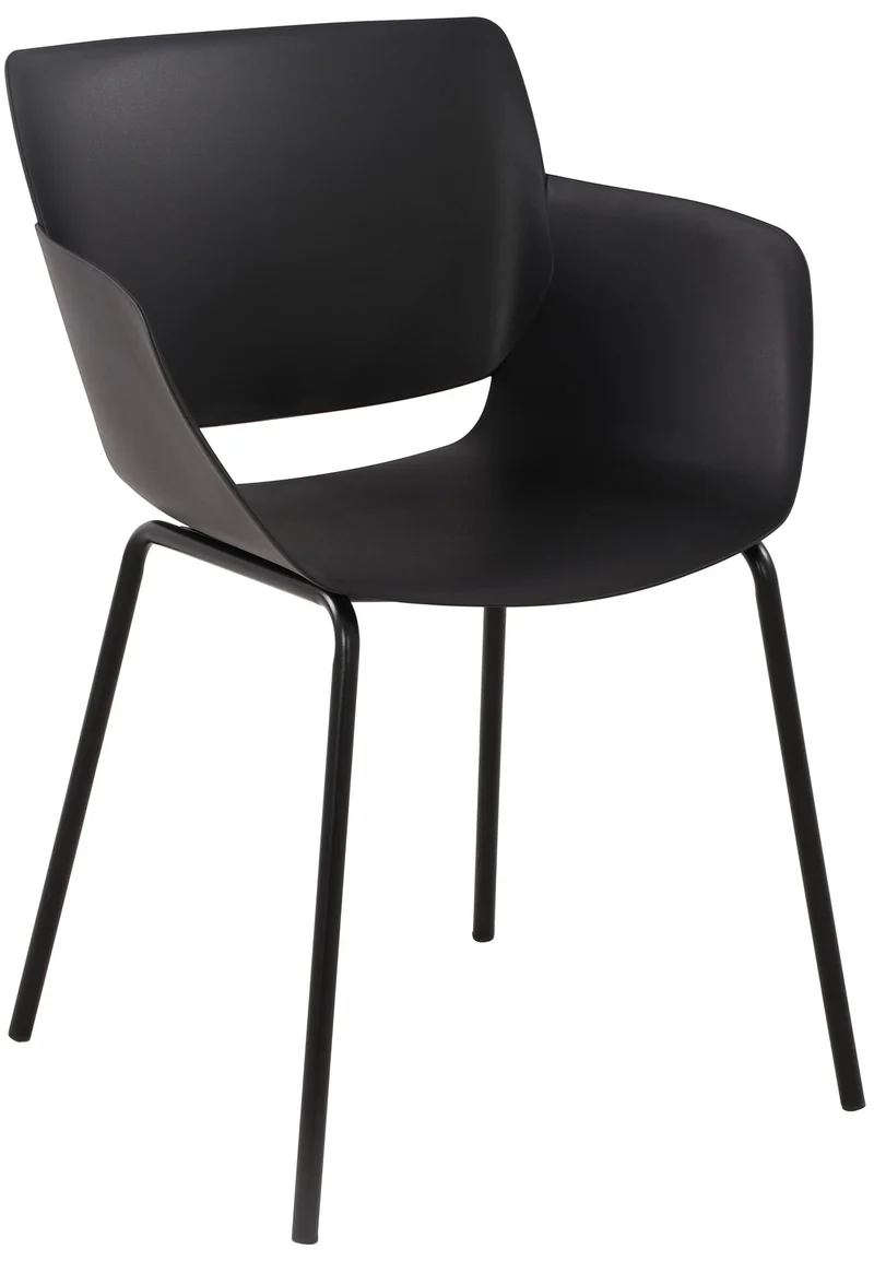 Chaise pour intérieur ou extérieur plastique couleur noir structure acier thermolaqué 10_0007120