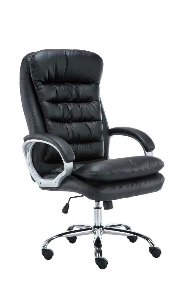 Fauteuil de bureau sur roulettes mécanisme de bascule intégré charge maximale 235 kg en similicuir noir cadre métal 10_0006946