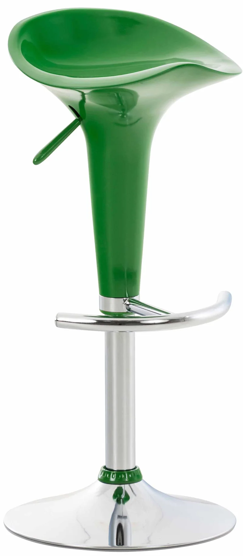 Tabouret de bar design en plastique vert hauteur réglable pivotant 10_0000717