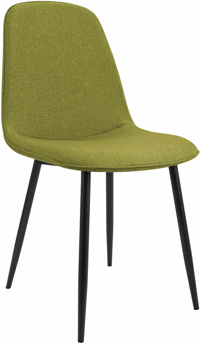 Chaise de salle à manger cuisine x1 design moderne en tissu vert cadre en métal noir 10_0007166