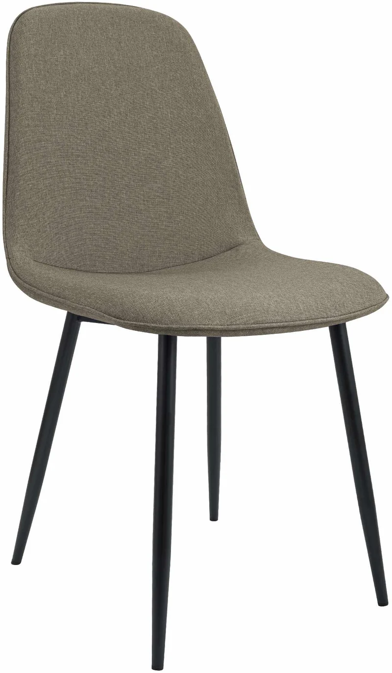 Chaise de salle à manger cuisine x1 design moderne en tissu taupe cadre en métal noir 10_0007163