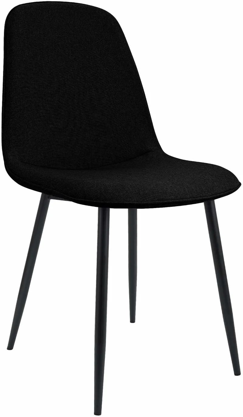 Chaise de salle à manger cuisine x1 design moderne en tissu noir cadre en métal noir 10_0007162