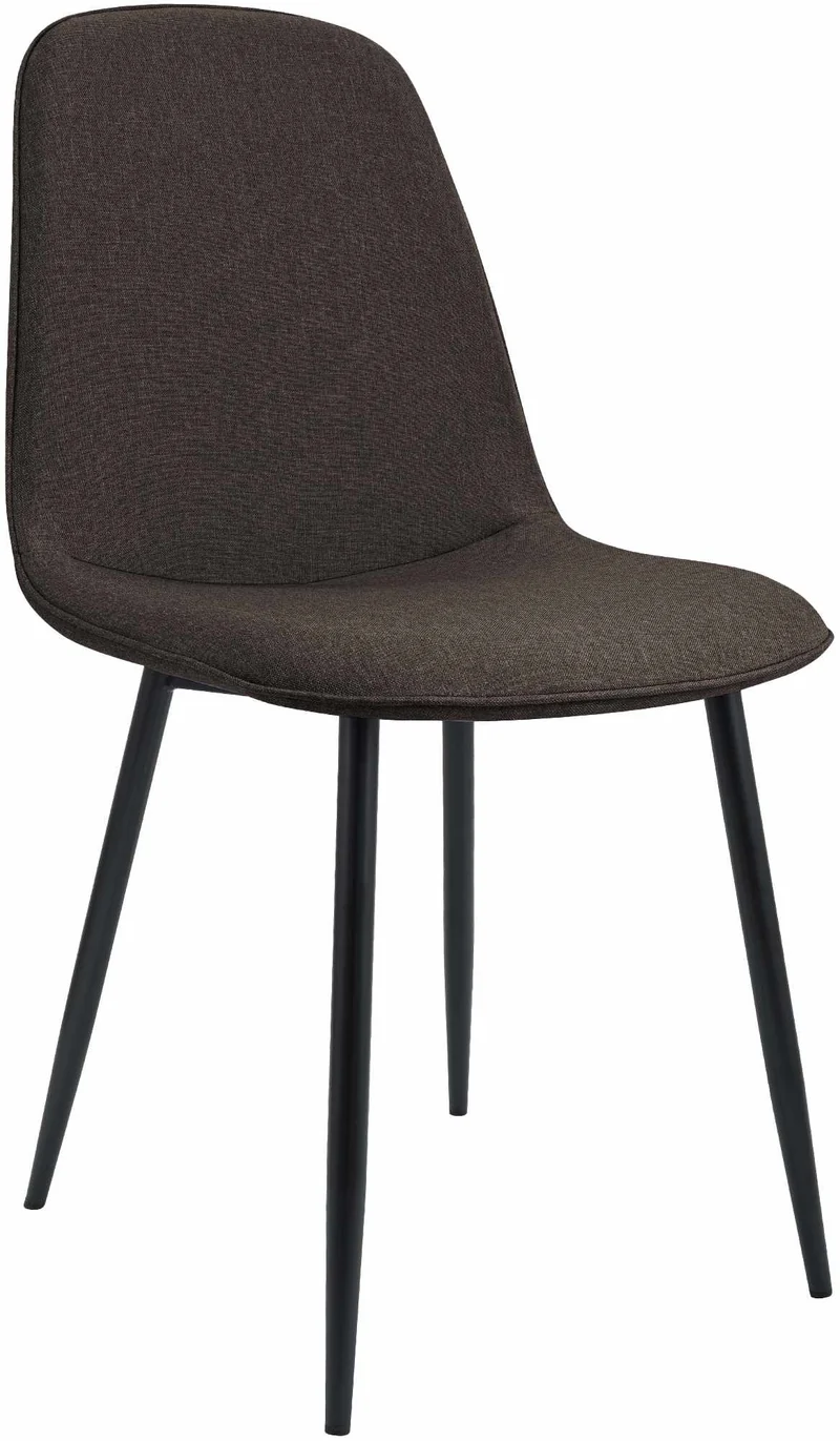 Chaise de salle à manger cuisine x1 design moderne en tissu marron cadre en métal noir 10_0007161