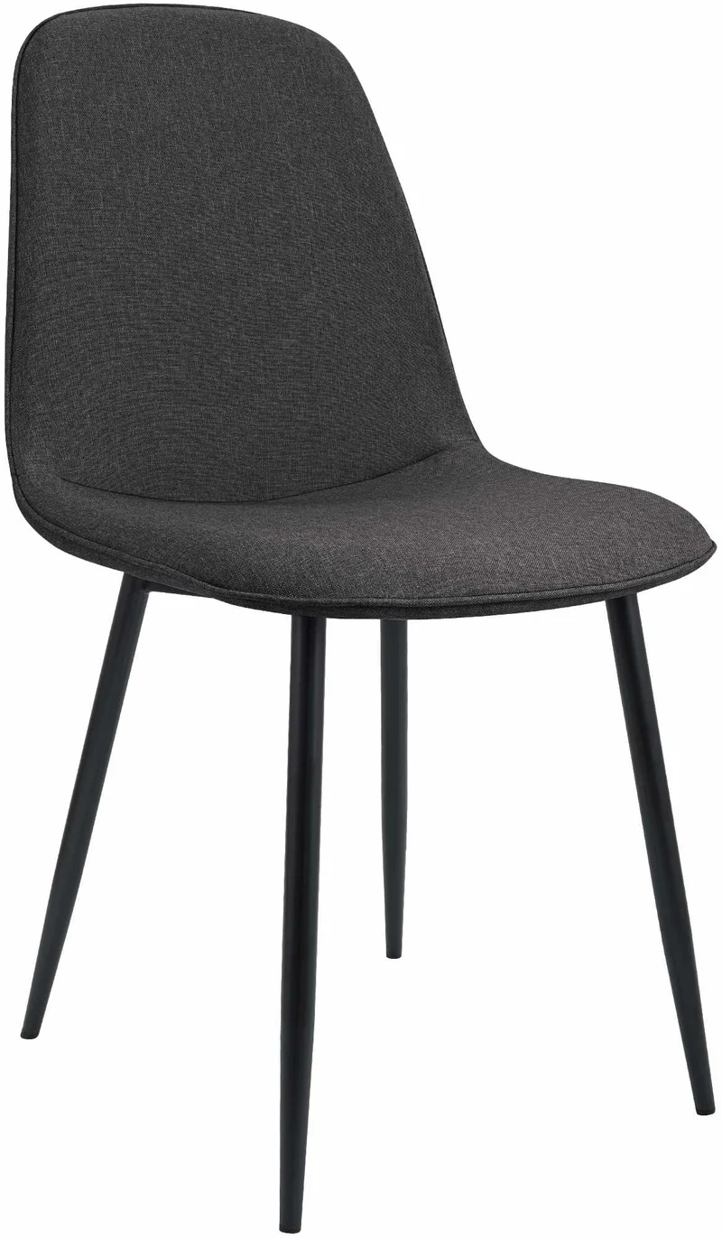 Chaise de salle à manger cuisine x1 design moderne en tissu gris foncé cadre en métal noir 10_0007160