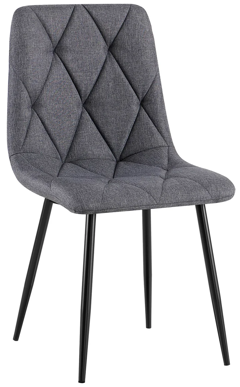 Chaise de salle à manger x1 confort et élégance intemporelle en velours gris foncé et métal 10_0007150