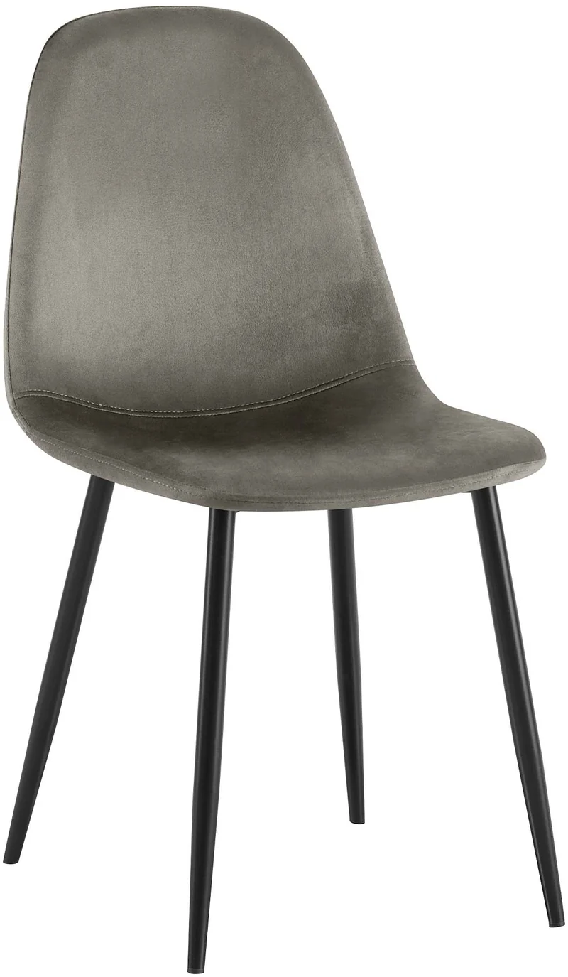 Chaise de salle à manger x1 confort rembourré & design moderne en velours anthracite cadre en métal noir 10_0007221