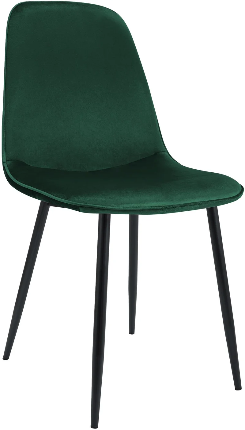 Chaise de salle à manger cuisine x1 design moderne en velours vert cadre en métal noir 10_0007214