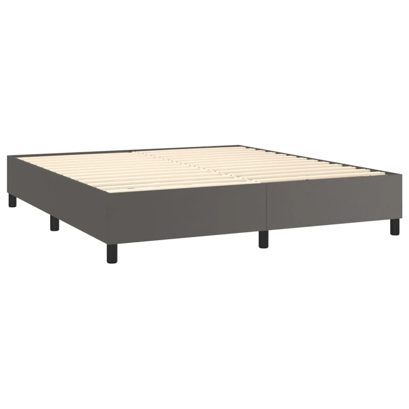 Sommier à lattes sur pieds cadre de lit 160x200 cm synthétique gris TDL0207223