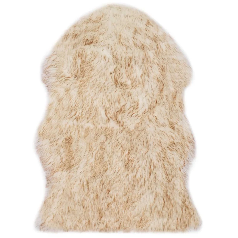 Tapis 60 x 90 cm Peau de mouton synthétique Mélange de marron DEC024050