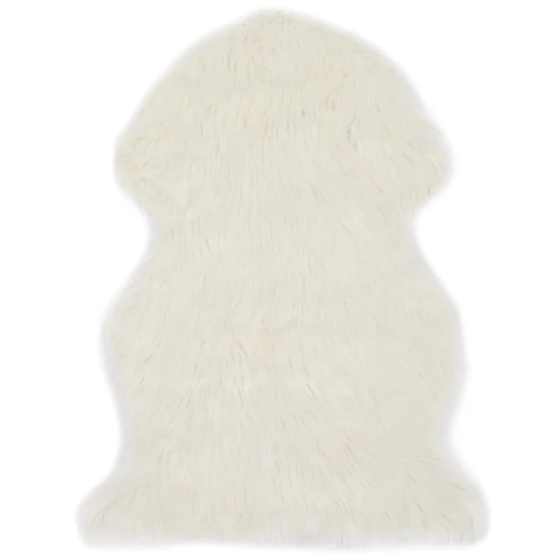 Tapis 60 x 90 cm Peau de mouton synthétique Blanc DEC024045