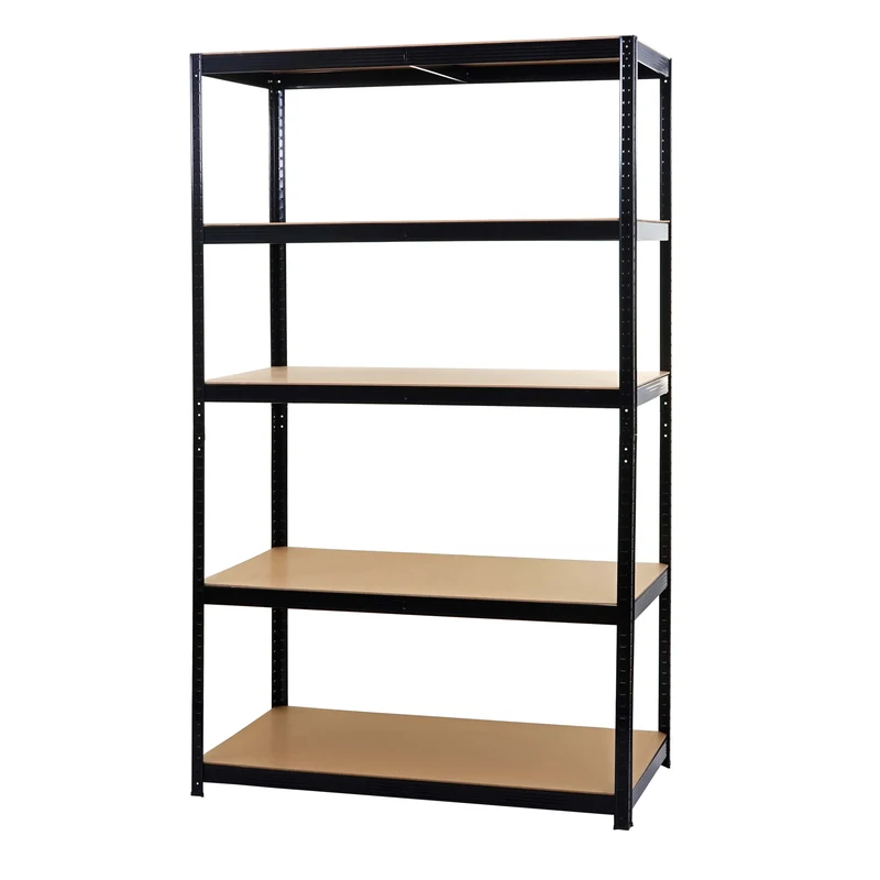 Rayonnage métallique noir étagère renforcée 5 niveaux Capacité 875 kg 200x120x60 cm 04_0008690
