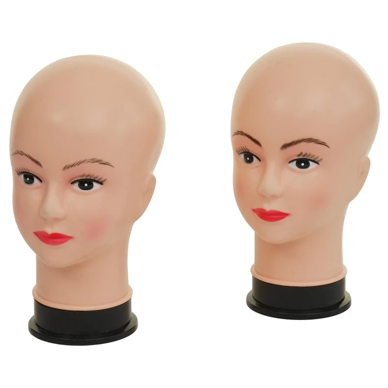 2 x tête de mannequin présentation de perruques bijoux lunettes de soleil couvre-chefs 30 cm 04_0005722