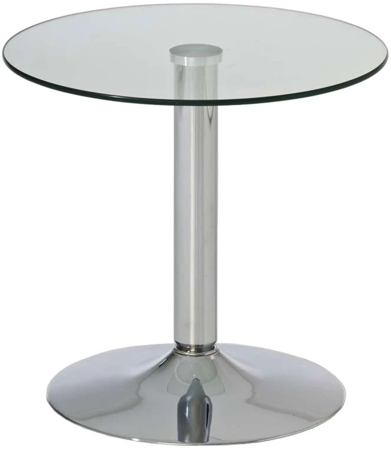 Table d'appoint avec verre de protection robuste cadre en métal chromé 10_0005518