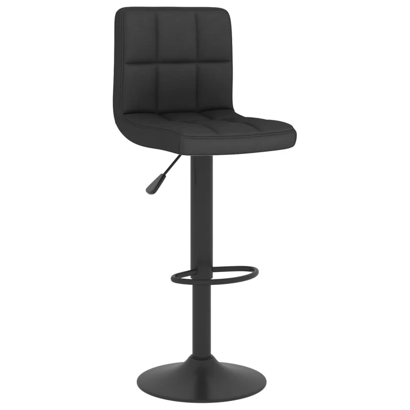 Tabouret de bar x1 chaise haute hauteur régable en tissu noir et acier DEC029526