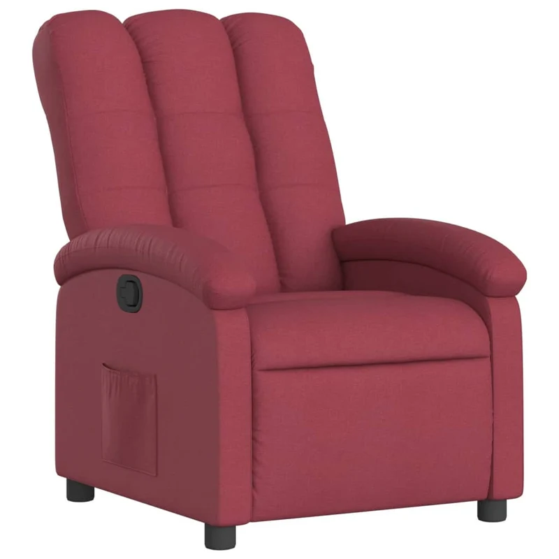 Fauteuil relax TV rembourrage confortable fonction d'inclinaison manuelle en tissu rouge DEC028142