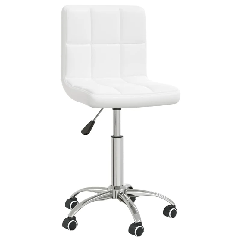 Chaise pivotante tabouret hauteur réglable en PVC blanc et acier DEC025061