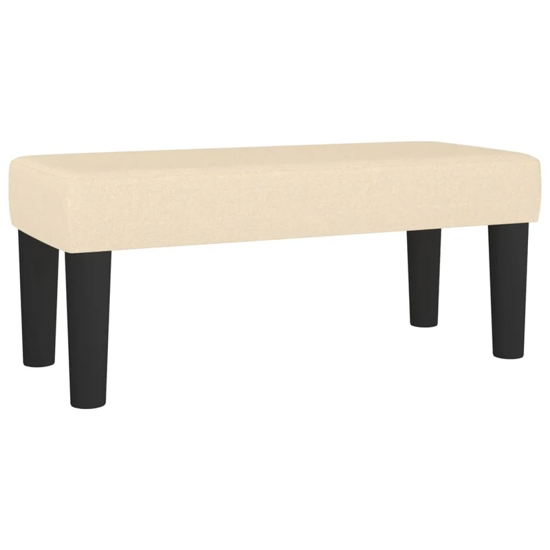 Banquette banc bout de lit 70 x 30 x 30 cm en tissu crème et contreplaqué DEC024669