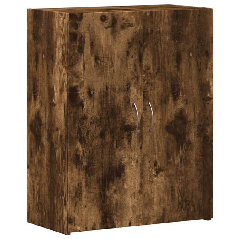 Meuble de bureau armoire de rangement en bois d'ingénierie marron DEC024474