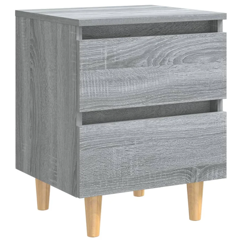 Table de chevet avec pieds en bois sonoma gris 40 x 35 x 50 cm gris DEC033224