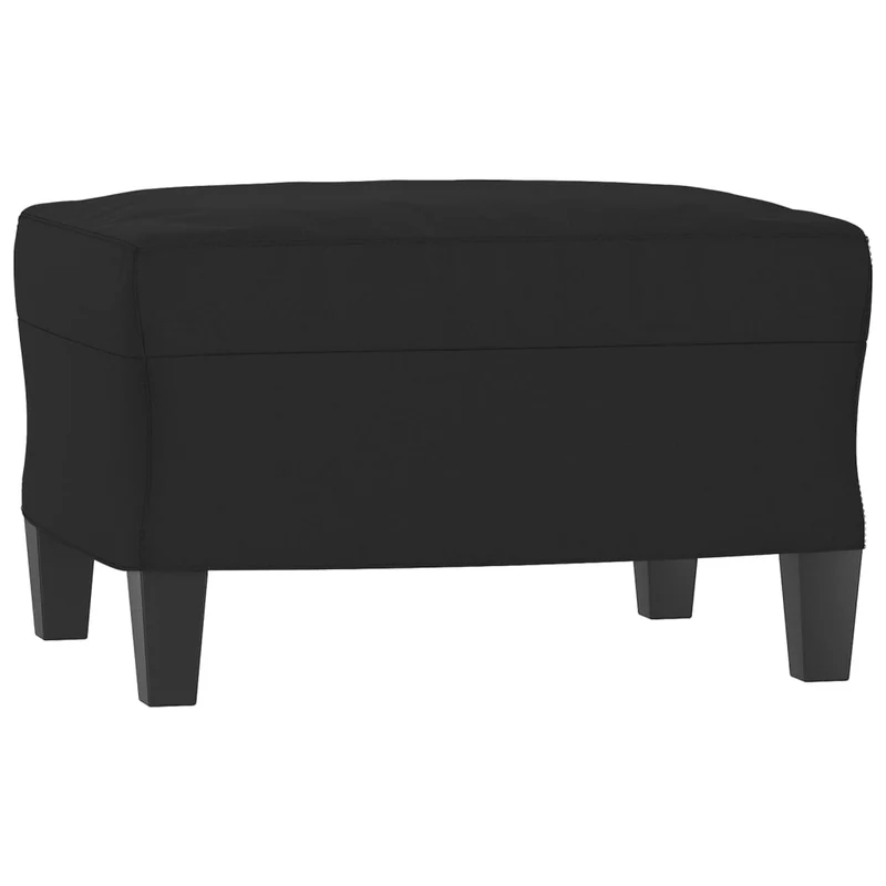Repose-pieds tabouret 60 x 50 x 41 cm tissu microfibre noir et contreplaqué DEC030497
