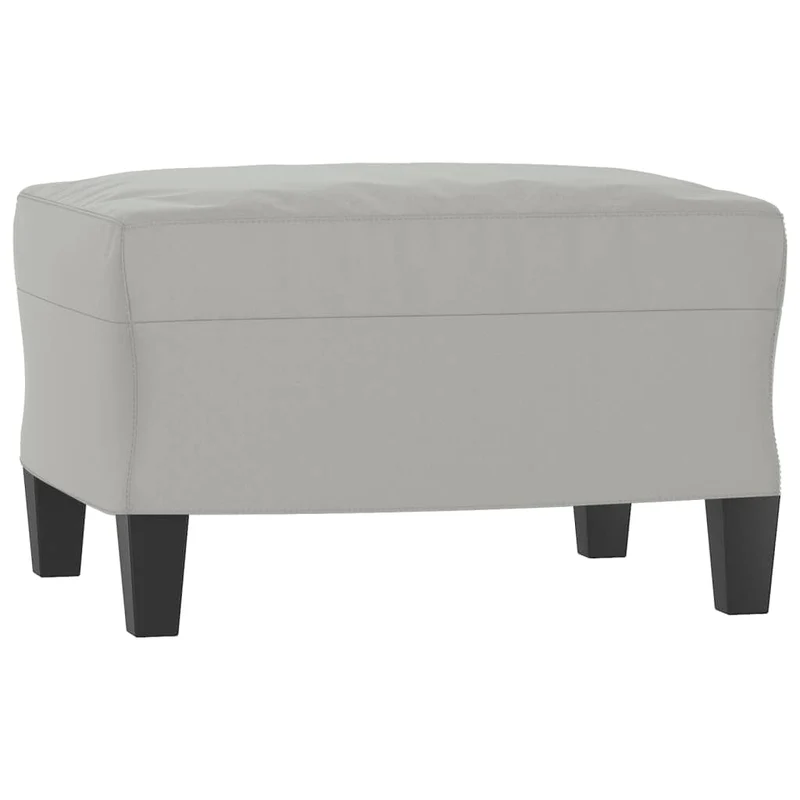 Repose-pieds tabouret 60 x 50 x 41 cm tissu microfibre gris et contreplaqué DEC030233