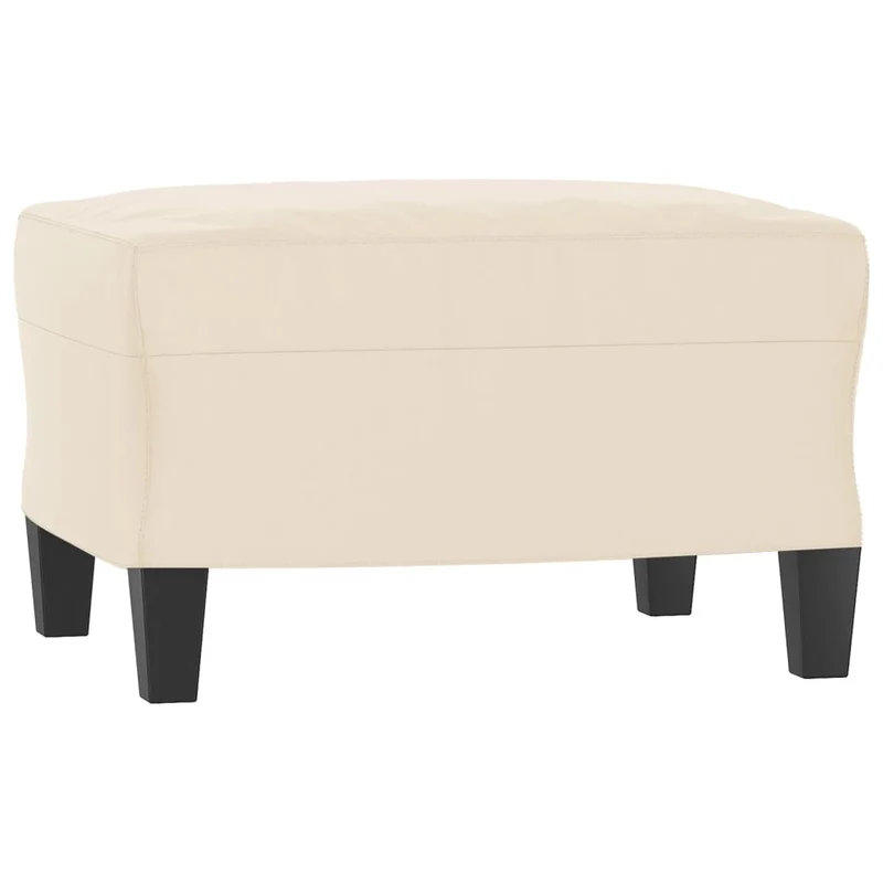 Repose-pieds tabouret 60 x 50 x 41 cm tissu microfibre beige et contreplaqué DEC030047