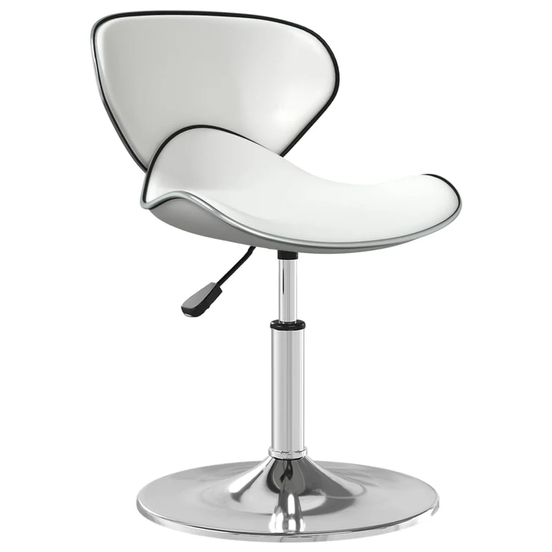 Chaise de salle à manger hauteur réglable en PVC blanc pied en acier chromé DEC025034