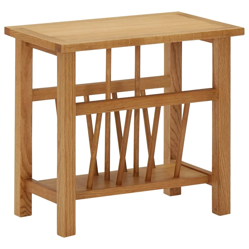 Porte revues petit meuble de salon bout de canapé 45 x 27 x 42 cm bois de chêne DEC032578
