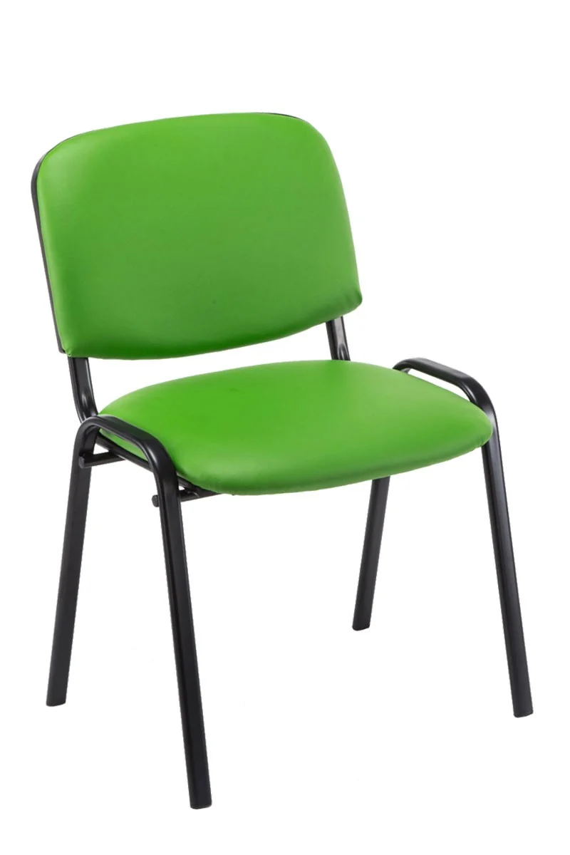 Chaise visiteur assise rembourrée en synthétique vert BUR10073